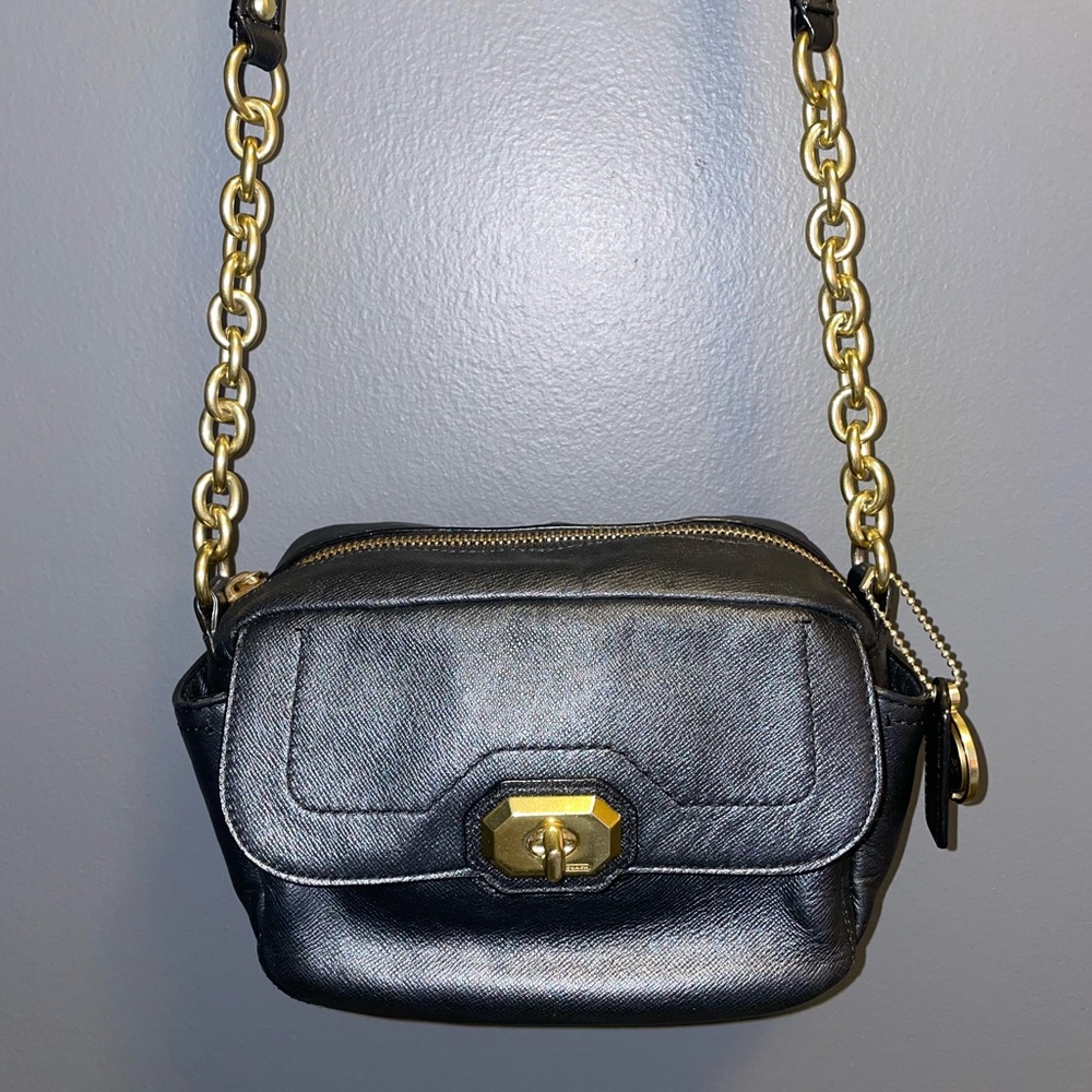 Coach Black Leather Camera Bag